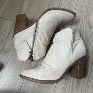 MIA Textured Cream Ankle Booties